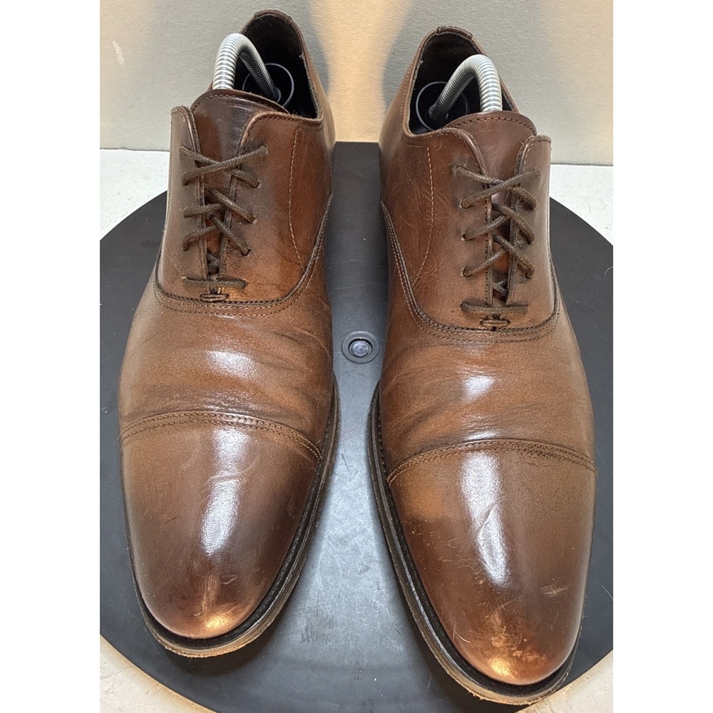 To Boot New York Brown Leather Cap Toe Oxford Mens Dress Shoes 9.5 12981 Italy